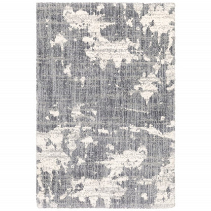9' X 12' Grey And Ivory Grey Matter Area Rug