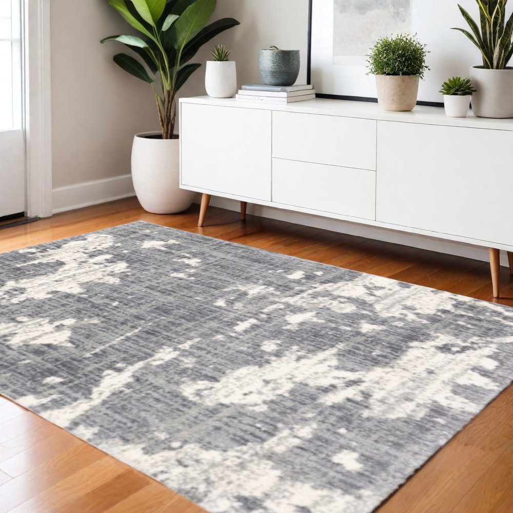 9' X 12' Grey And Ivory Grey Matter Area Rug