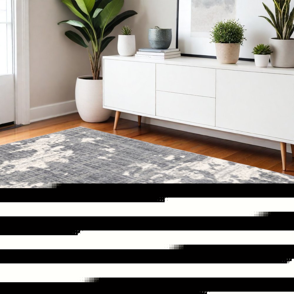 4' X 6' Grey And Ivory Grey Matter Area Rug