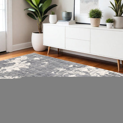 4' X 6' Grey And Ivory Grey Matter Area Rug