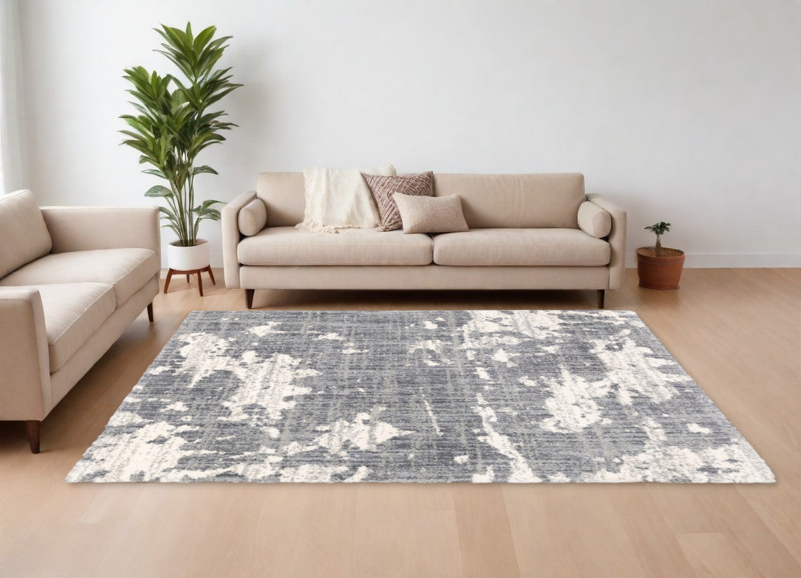 8' X 10' Grey And Ivory Grey Matter Area Rug