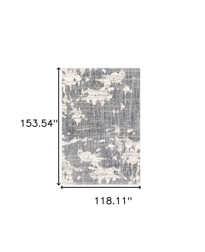 9' X 12' Grey And Ivory Grey Matter Area Rug