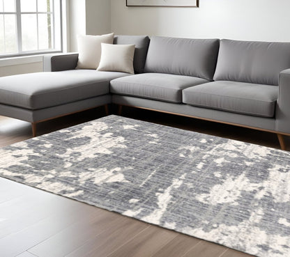4' X 6' Grey And Ivory Grey Matter Area Rug