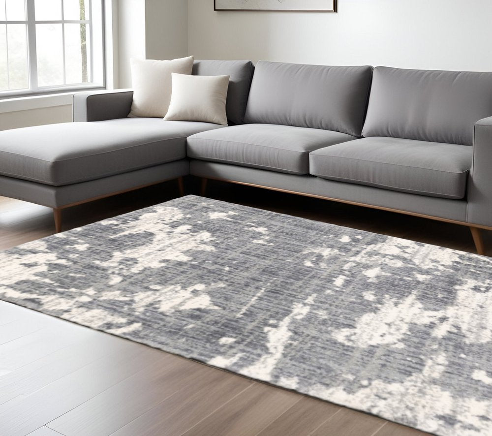 4' X 6' Grey And Ivory Grey Matter Area Rug