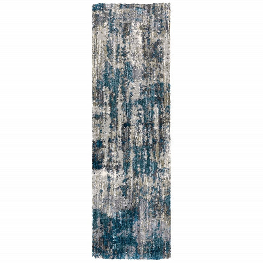 9' X 12' Grey And Blue Grey Skies Area Rug