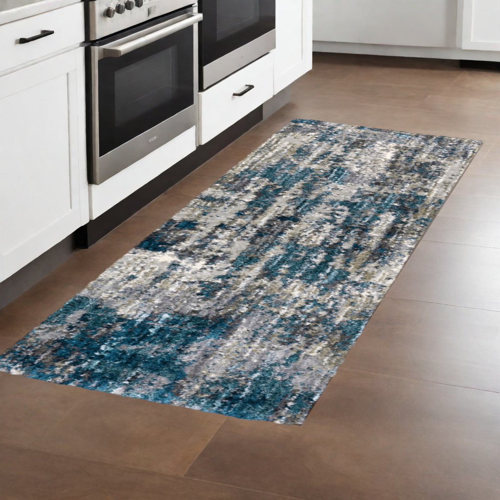 8' X 10' Grey And Blue Grey Skies Area Rug