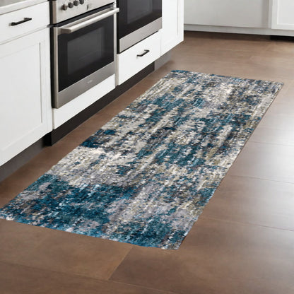 8' X 10' Grey And Blue Grey Skies Area Rug