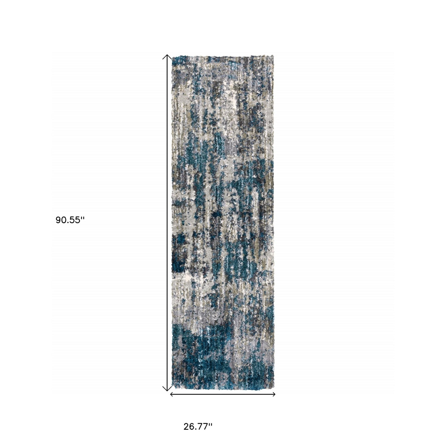 8' X 10' Grey And Blue Grey Skies Area Rug