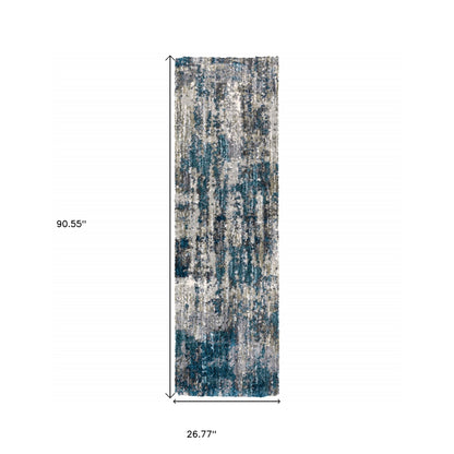 8' X 10' Grey And Blue Grey Skies Area Rug