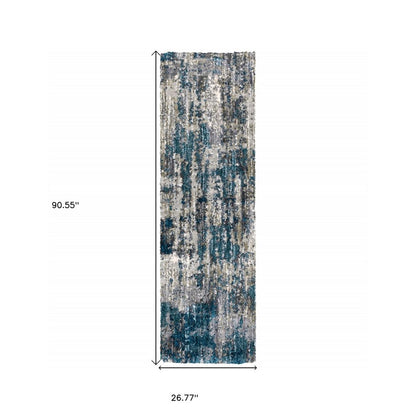 8' X 10' Grey And Blue Grey Skies Area Rug