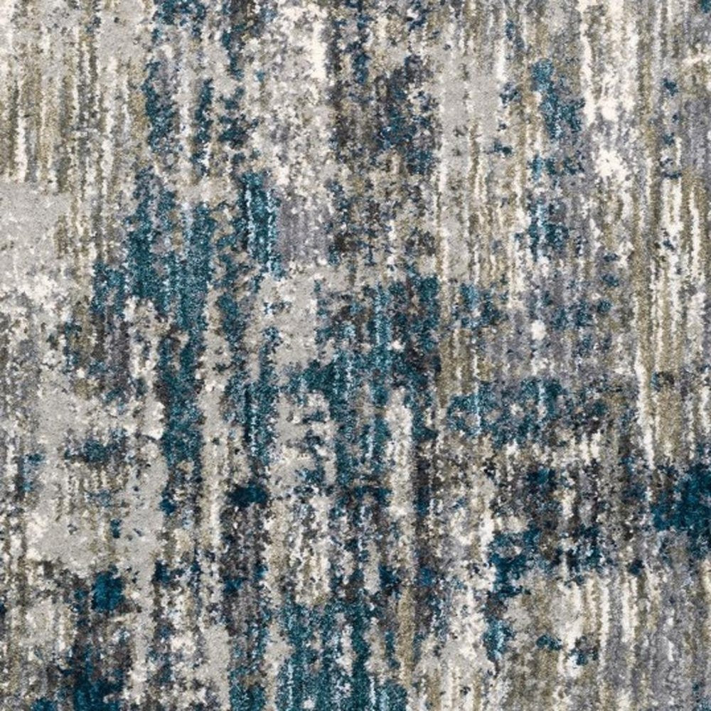 2' X 8' Grey And Blue Grey Skies Runner Rug