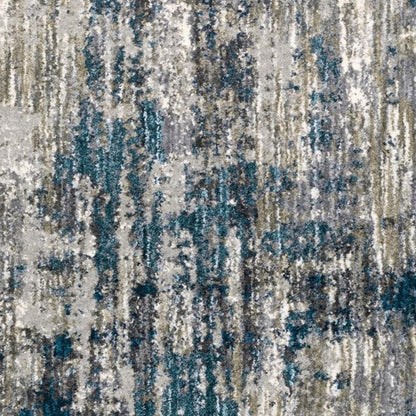 2' X 8' Grey And Blue Grey Skies Runner Rug