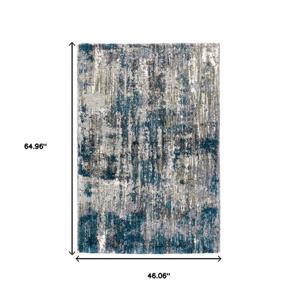 8' X 10' Grey And Blue Grey Skies Area Rug