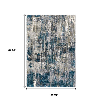 7' X 9' Grey And Blue Grey Skies Area Rug