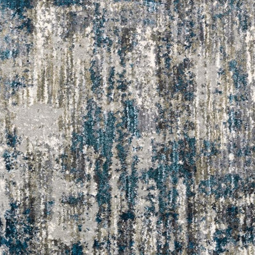 2' X 8' Grey And Blue Grey Skies Runner Rug