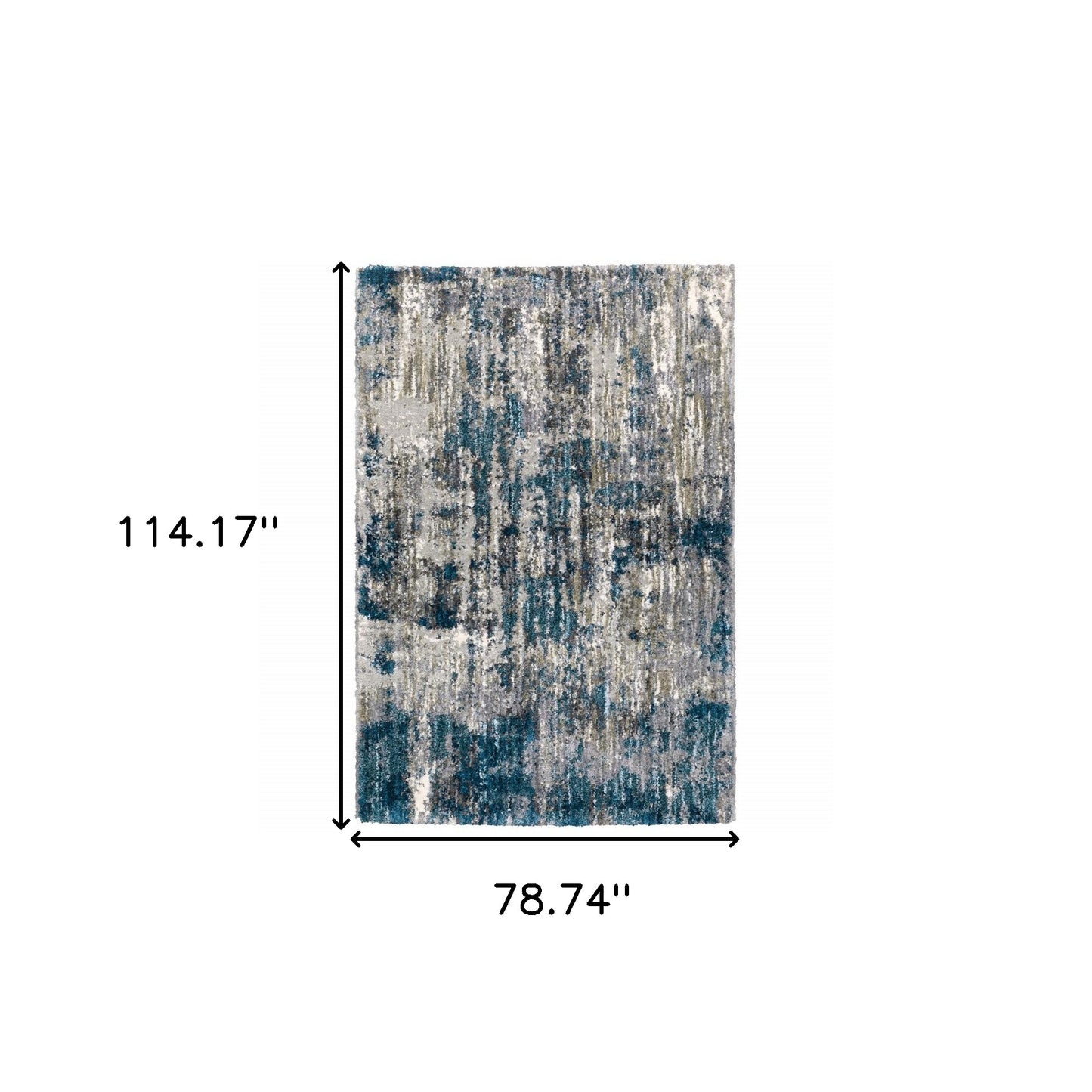 8' X 10' Grey And Blue Grey Skies Area Rug