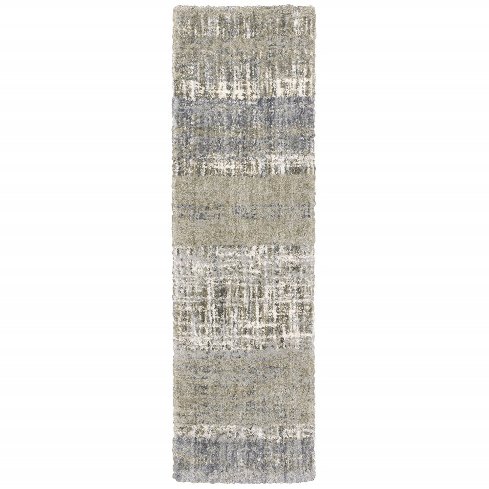 4' X 6' Grey And Ivory Abstract Lines Area Rug