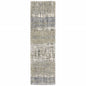 4' X 6' Grey And Ivory Abstract Lines Area Rug