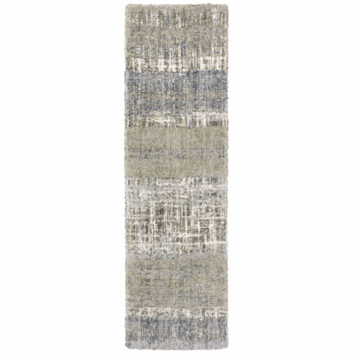 5' X 8' Grey And Ivory Abstract Lines Area Rug