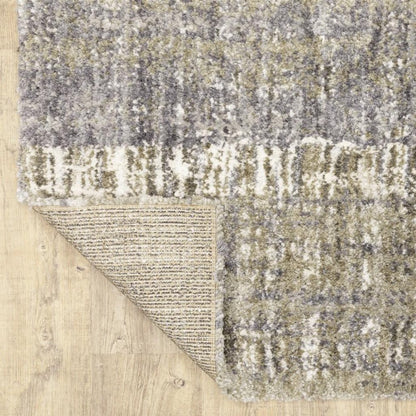 9' X 12' Grey And Ivory Abstract Lines Area Rug