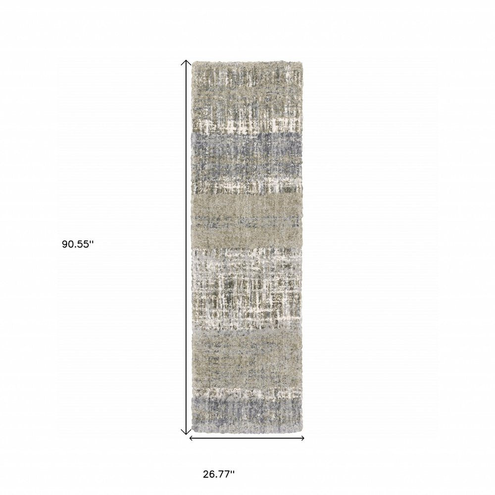 4' X 6' Grey And Ivory Abstract Lines Area Rug