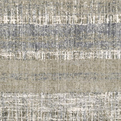 8' X 10' Grey And Ivory Abstract Lines Area Rug