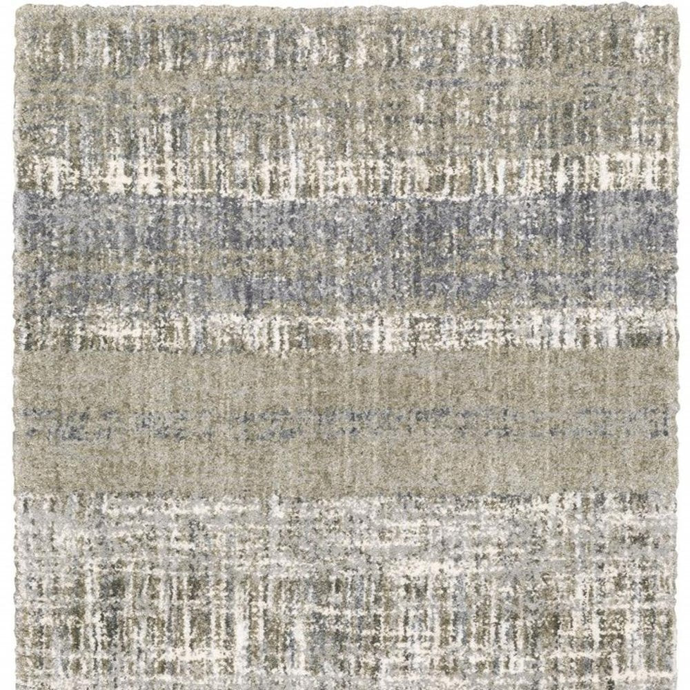 4' X 6' Grey And Ivory Abstract Lines Area Rug