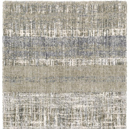 4' X 6' Grey And Ivory Abstract Lines Area Rug