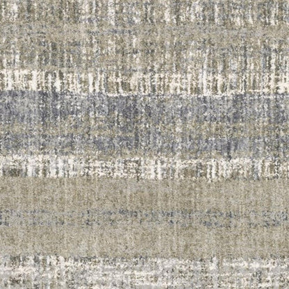 8' X 10' Grey And Ivory Abstract Lines Area Rug