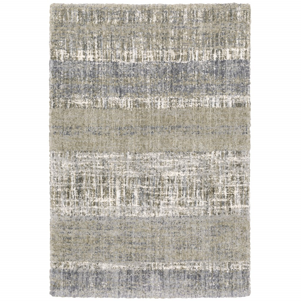 5' X 8' Grey And Ivory Abstract Lines Area Rug