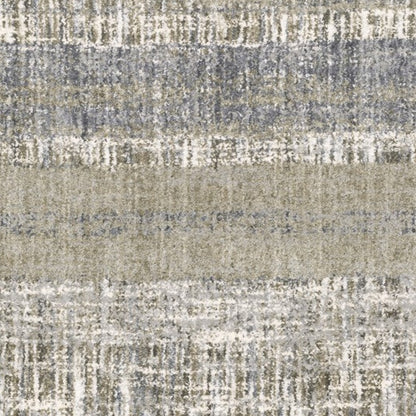 5' X 8' Grey And Ivory Abstract Lines Area Rug