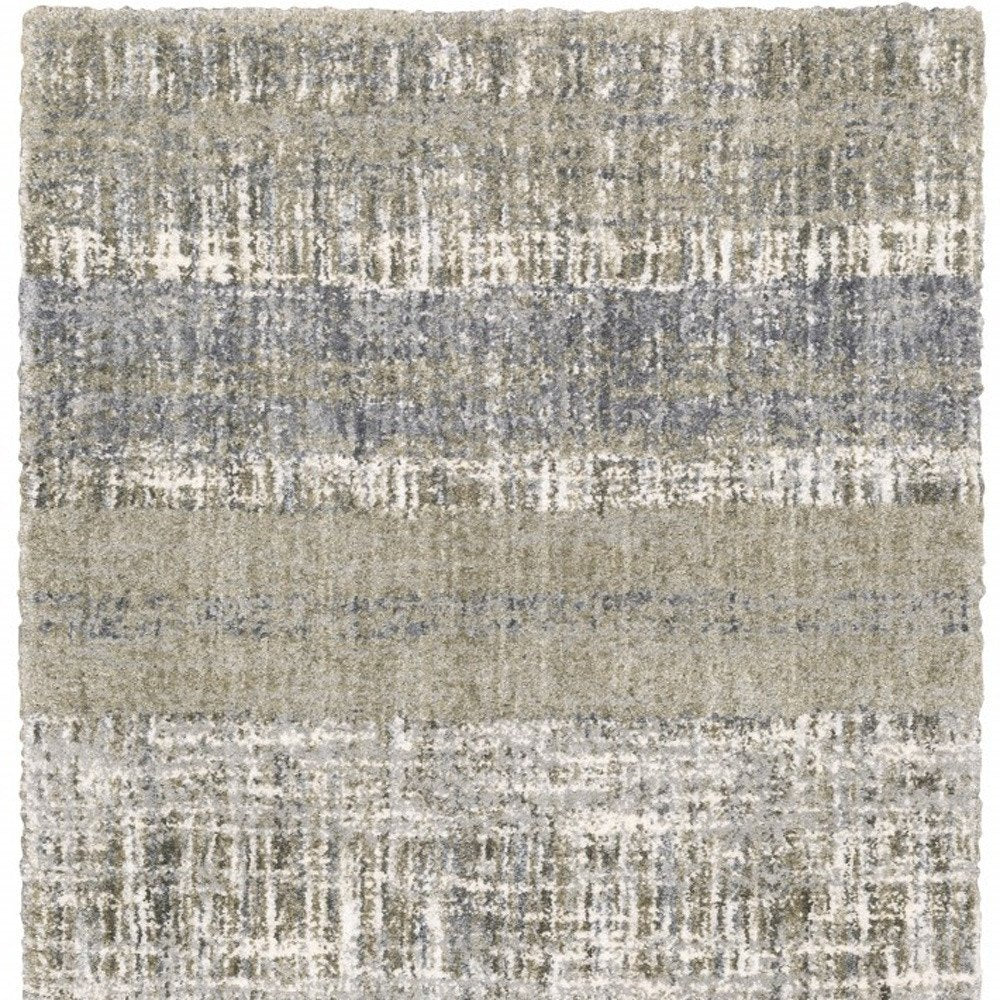5' X 8' Grey And Ivory Abstract Lines Area Rug