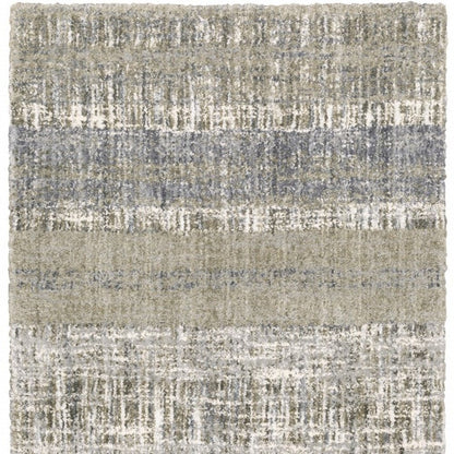 4' X 6' Grey And Ivory Abstract Lines Area Rug