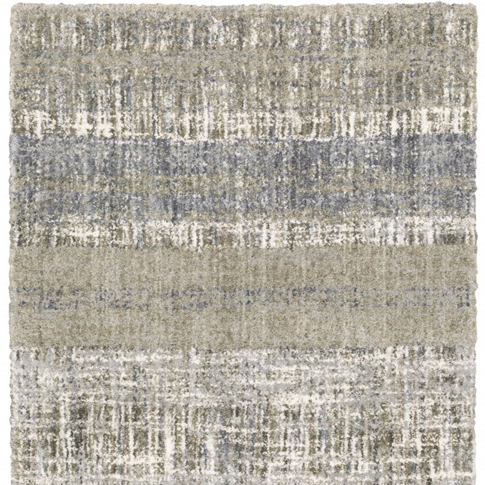 5' X 8' Grey And Ivory Abstract Lines Area Rug