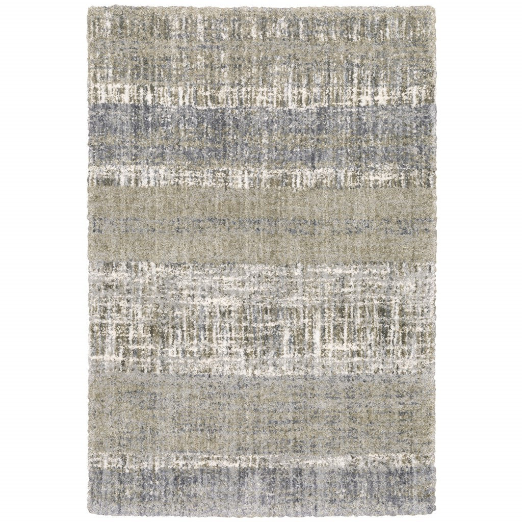 5' X 8' Grey And Ivory Abstract Lines Area Rug