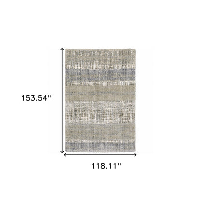 5' X 8' Grey And Ivory Abstract Lines Area Rug