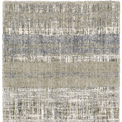 5' X 8' Grey And Ivory Abstract Lines Area Rug