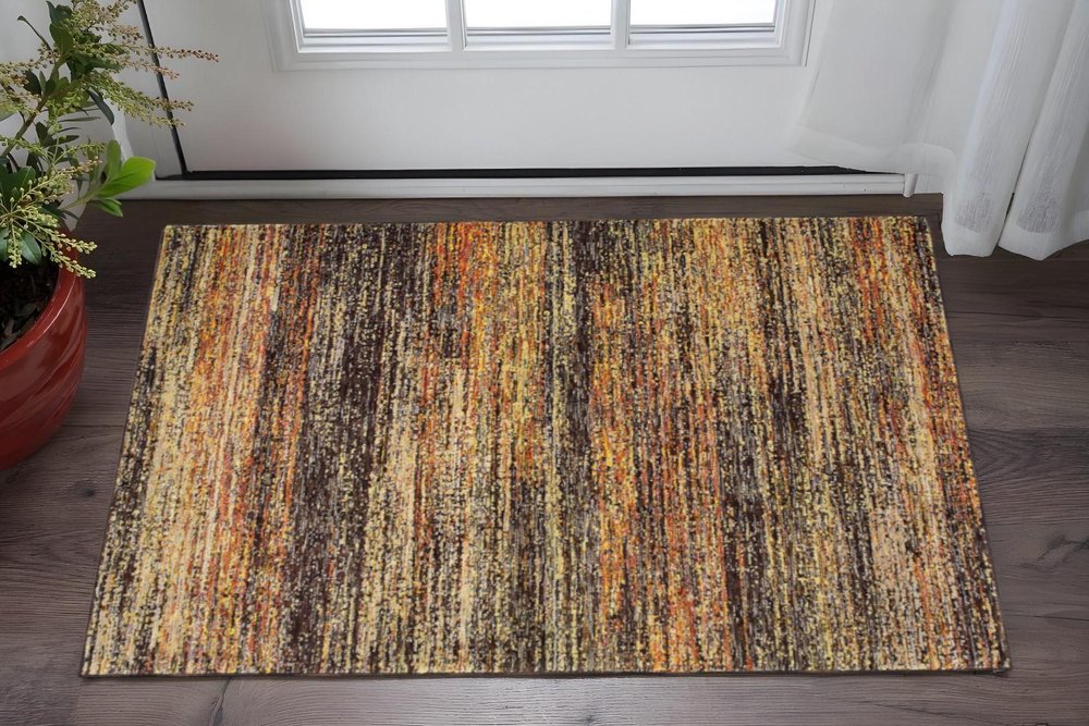 10' X 14' Gold And Slate Abstract Area Rug