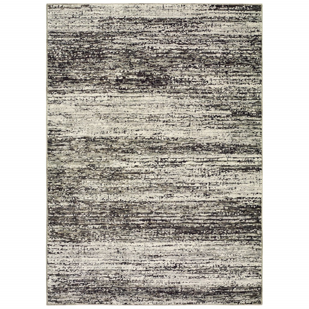 5' X 8' Ash And Slate Abstract Area Rug