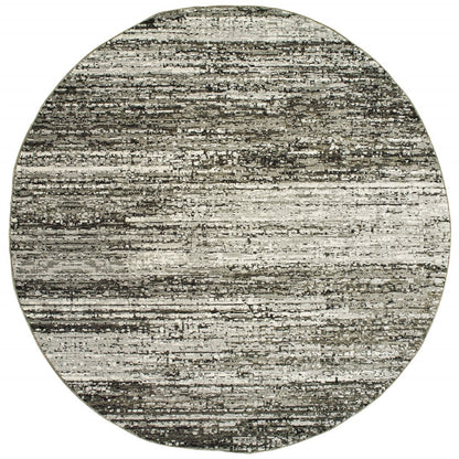 5' X 8' Ash And Slate Abstract Area Rug