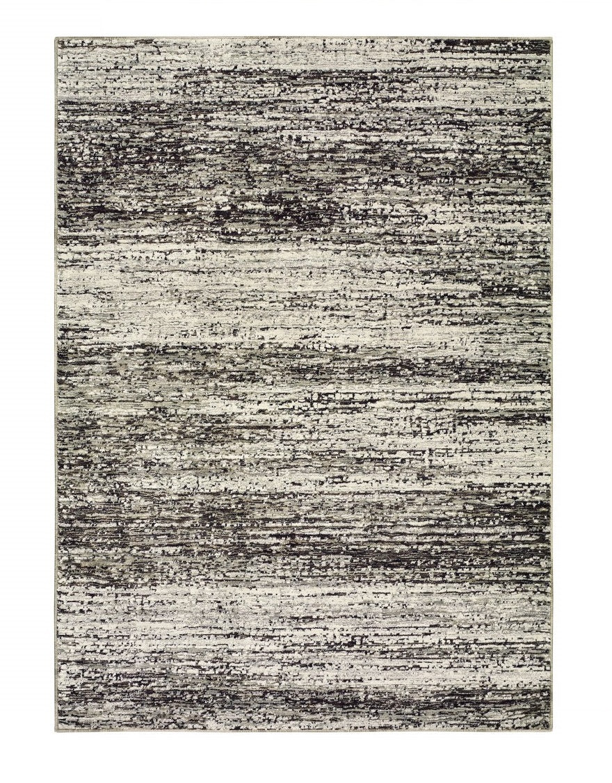 5' X 8' Ash And Slate Abstract Area Rug