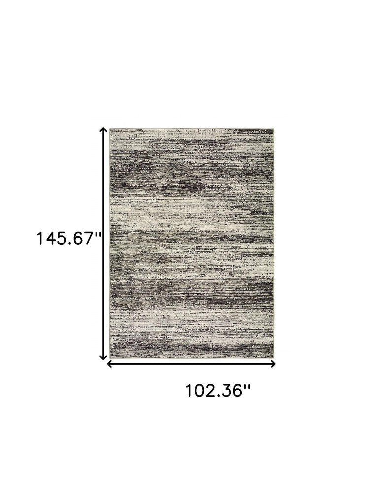 8' X 10' Ash And Slate Abstract Area Rug