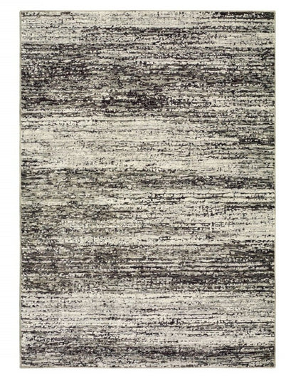 8' X 10' Ash And Slate Abstract Area Rug