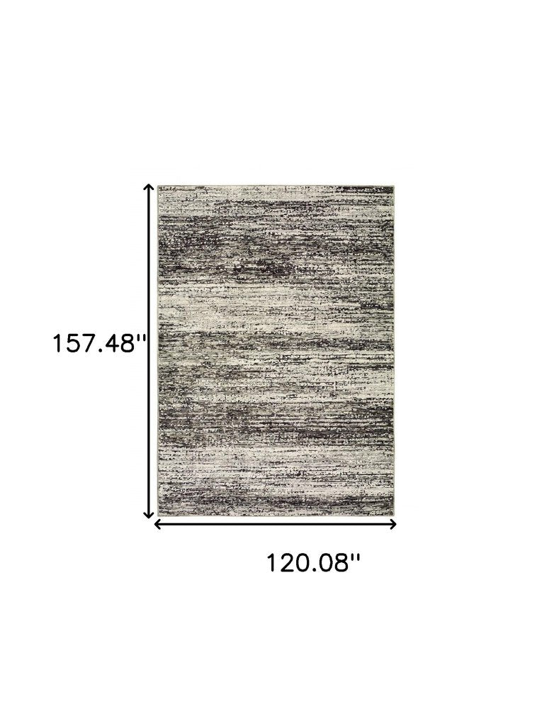 8' X 10' Ash And Slate Abstract Area Rug