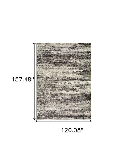 8' X 10' Ash And Slate Abstract Area Rug