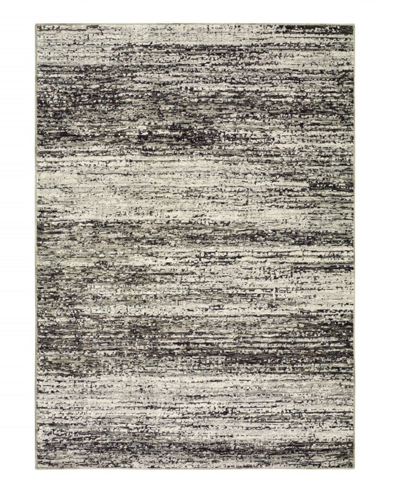 8' X 10' Ash And Slate Abstract Area Rug