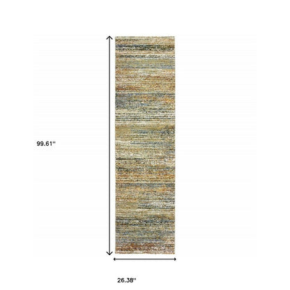 3' X 5' Blue and Ivory Power Loom Area Rug