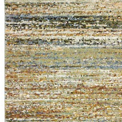 5' X 8' Gold And Green Abstract Area Rug