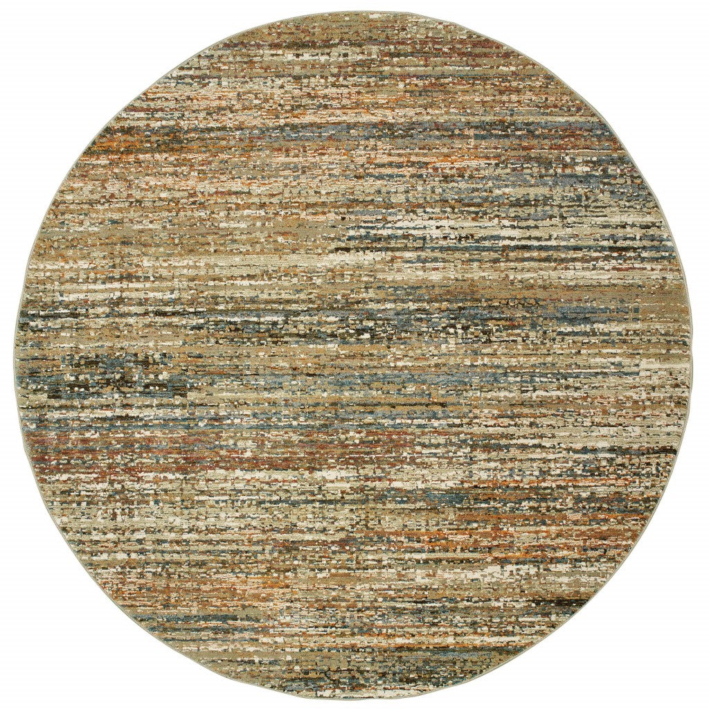 2' X 8' Gold And Green Abstract Runner Rug