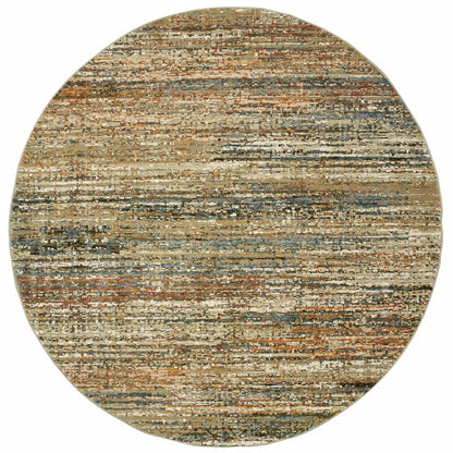 2' X 8' Gold And Green Abstract Runner Rug